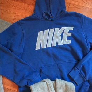 Nike Spellout Blue Hoodie Sweatshirt